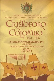 San Marino 2 Euro 2006 Christoph Kolumbus im Folder*