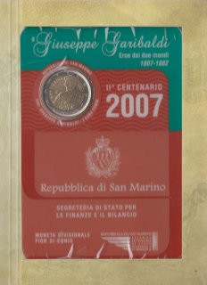 San Marino 2 Euro 2007 Giuseppe Garibaldi im Folder*