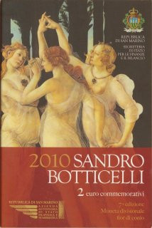 San Marino 2 Euro 2010 Sandro Botticelli im Folder*