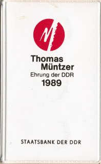 DDR Satz aus 2x 5 Mark 1989 A Thomas M�ntzer verschweisst im orig. Etui*