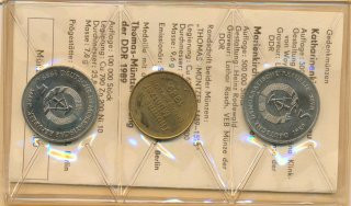 DDR Satz aus 2x 5 Mark 1989 A Thomas M�ntzer verschweisst im orig. Etui*