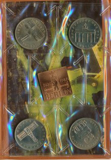 DDR Satz aus 4x 5 Mark 1987 A 750 Jahre Berlin verschweisst im orig. Etui*