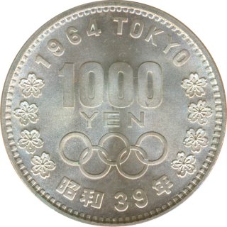 Japan 1.000 Yen 1964 Olympiade in Tokyo Silber*