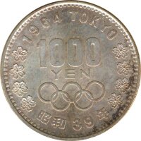 Japan 1.000 Yen 1964 Olympiade in Tokyo Silber*