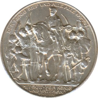 Preussen 2 Mark 1913 100 Jahre Sieg ber Napoleon Silber*