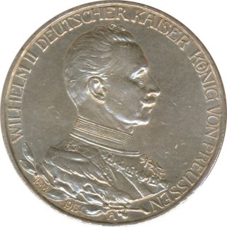 Preussen 3 Mark 1913 A 25. Regierungsjubilum Silber*