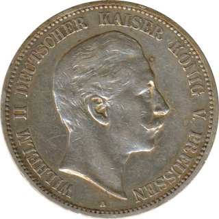 Preussen 5 Mark 1895 A Wilhelm II Silber*