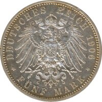 Preussen 5 Mark 1906 A Wilhelm II Silber*