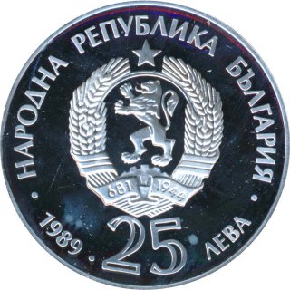 Bulgarien 25 Lewa 1989 PP Sommer-Olympiade 1992 Silber*