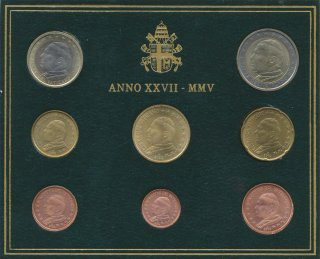 Vatikan KMS 2005 Johannes Paul II verpackt im Folder*