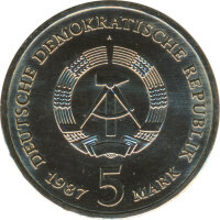 DDR 5 Mark 1987 A Rotes Rathaus in Berlin*
