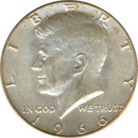 USA Half Dollar 1966 John F. Kennedy Silber*