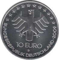 BRD 10 Euro 2009 D Internationale Luftfahrtausstellung Silber gilded*