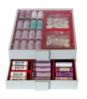 Lindner Sammelbox 2403 - 3 F&auml;cher - Standard / rote Einlage