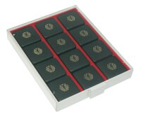 Lindner Sammelbox 2403 - 3 F&auml;cher - Standard / rote Einlage
