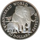 Cook Islands 10 Dollars 1990 PP Elefanten Silber*