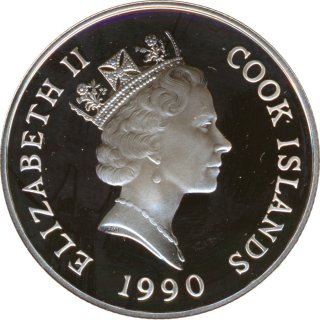 Cook Islands 10 Dollars 1990 PP Sommer-Olympiade 1992 in Barcelona Silber*