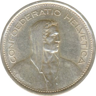 Schweiz 5 Franken 1967 B Hirtenb�ste Silber*