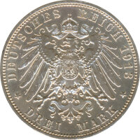 Sachsen 3 Mark 1913 E V&ouml;lkerschlacht Denkmal Silber*
