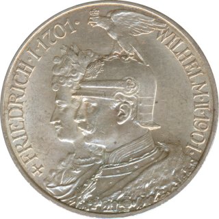 Preussen 2 Mark 1901 200 Jahre Knigreich Silber*