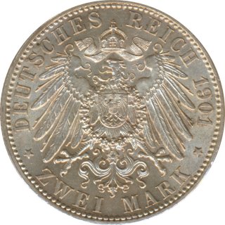 Preussen 2 Mark 1901 200 Jahre Knigreich Silber*