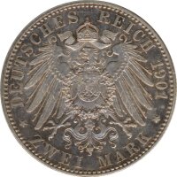 Preussen 2 Mark 1901 200 Jahre K&ouml;nigreich Silber*