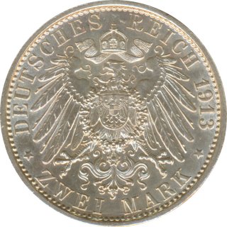 Preussen 2 Mark 1913 25. Regierungsjubilum Silber*