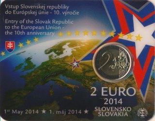 Slowakei 2 Euro - 2014 - 10 Jahre EU-Beitritt Coincard*