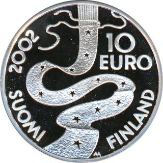 Finnland 10 Euro 2002 PP Elias Lönnrot Silber*
