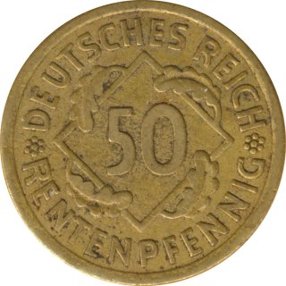 Deutsches Reich 50 Pfennig 1924 A*