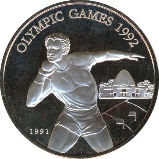 Samoa 10 Tala 1991 PP Olympiade 1992 in Barcelona - Kugelstoss Silber*