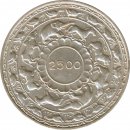 Ceylon 5 Rupees 1957 2.500 Jahre Buddismus Silber*