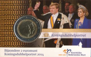 Niederlande 2 Euro 2014 - Doppelportrait in CoinCard mit Infoheft*